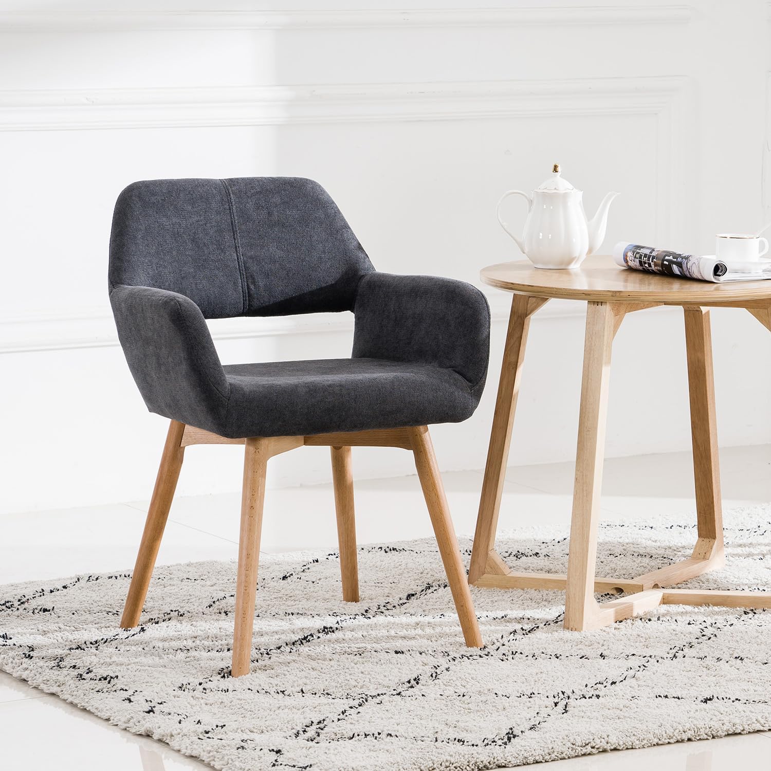 Charcoal Upholstered Accent Chair